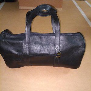 BRAND NEW BLACK LEATHER DUFFEL BAG